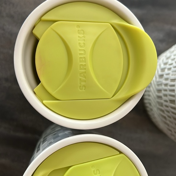 Starbucks Rodarte Ceramic Tumbler 12oz Pixel 2012 Travel Cup with Lid x 2 - Picture 4 of 4